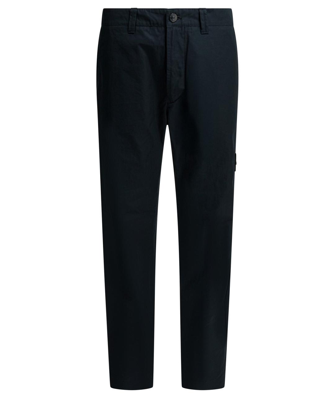 STONE ISLAND Темно-синие хлопковые повседневные брюки, фото 1
