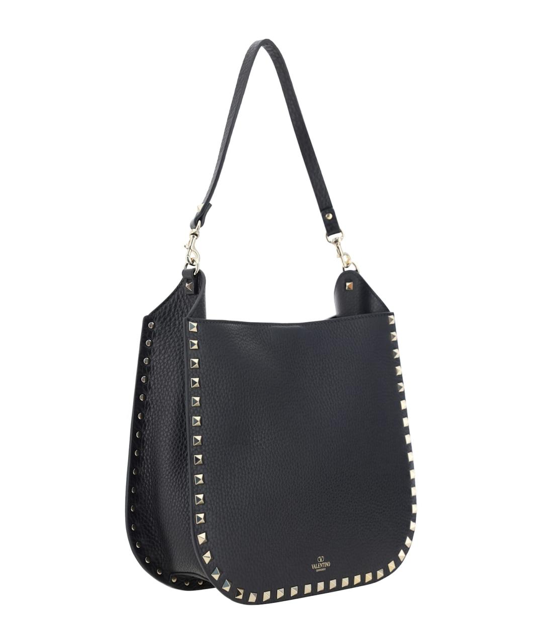 VALENTINO Черная кожаная сумка через плечо, фото 3