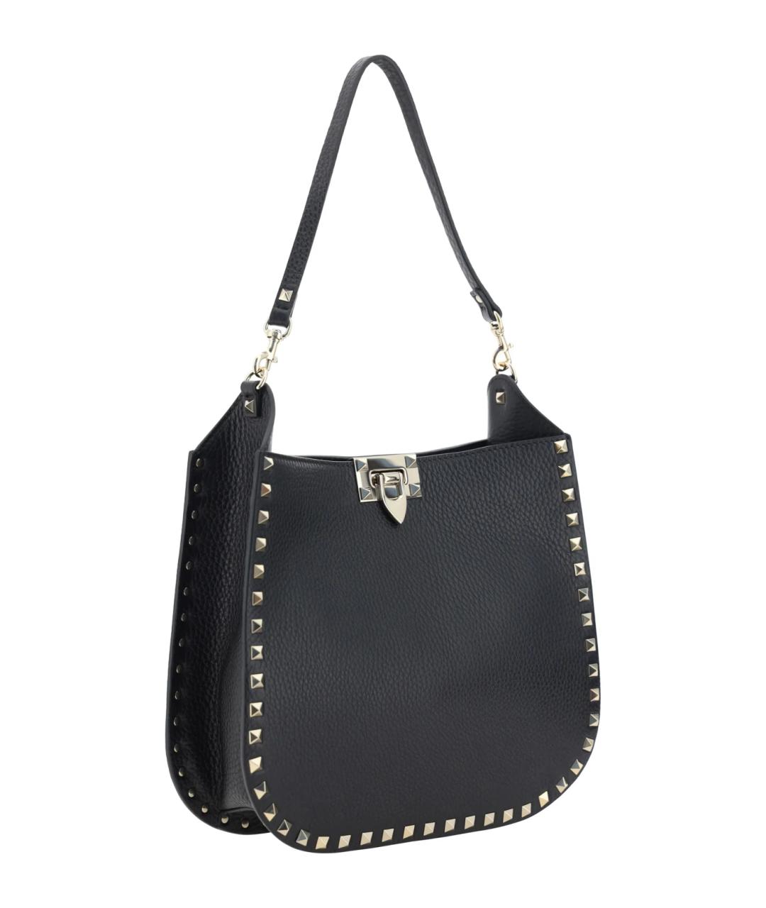 VALENTINO Черная кожаная сумка через плечо, фото 2