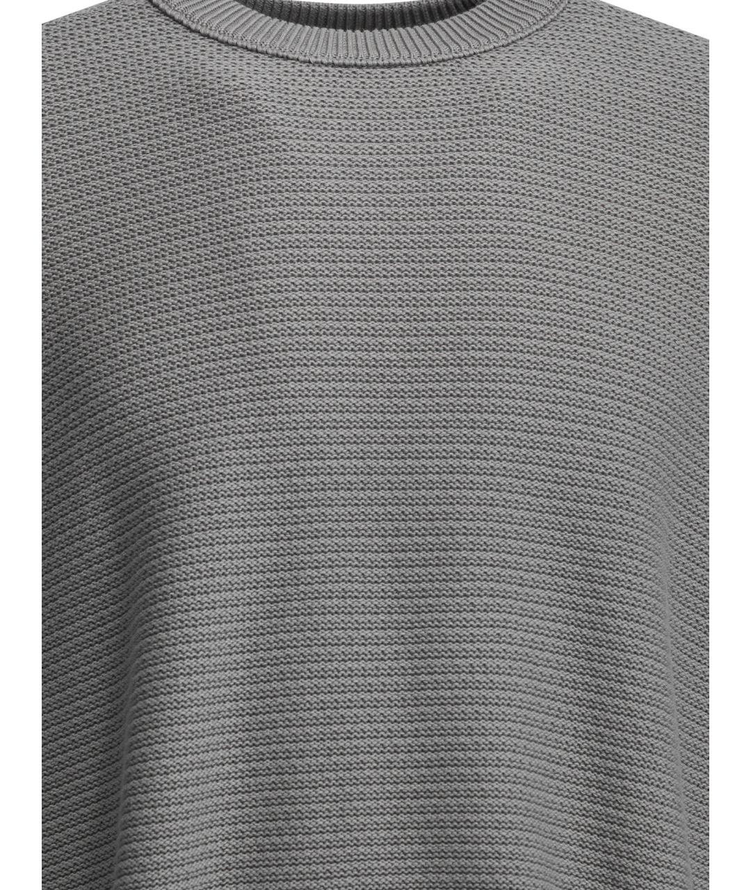 STONE ISLAND Серый хлопковый джемпер / свитер, фото 3