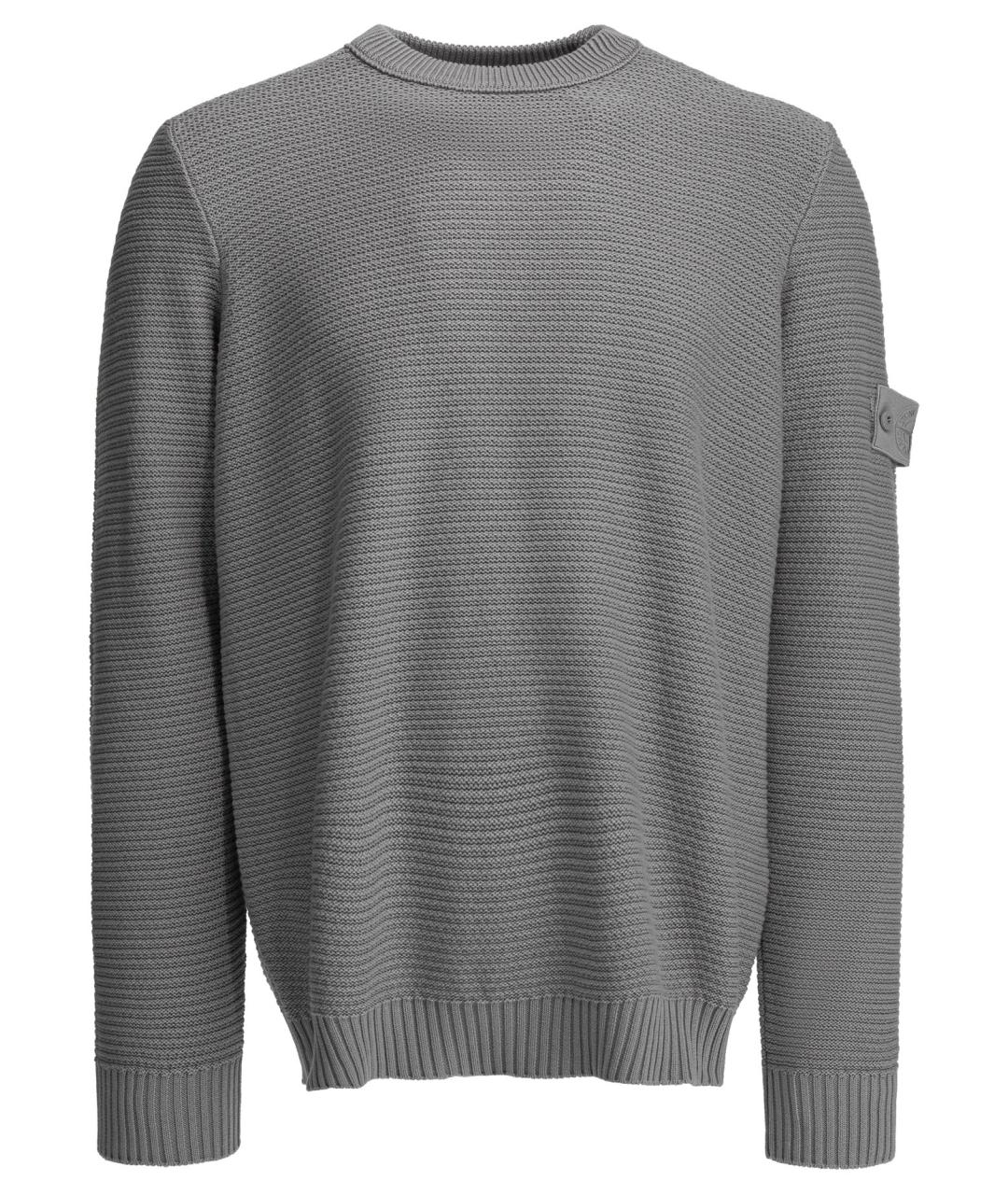STONE ISLAND Серый хлопковый джемпер / свитер, фото 1
