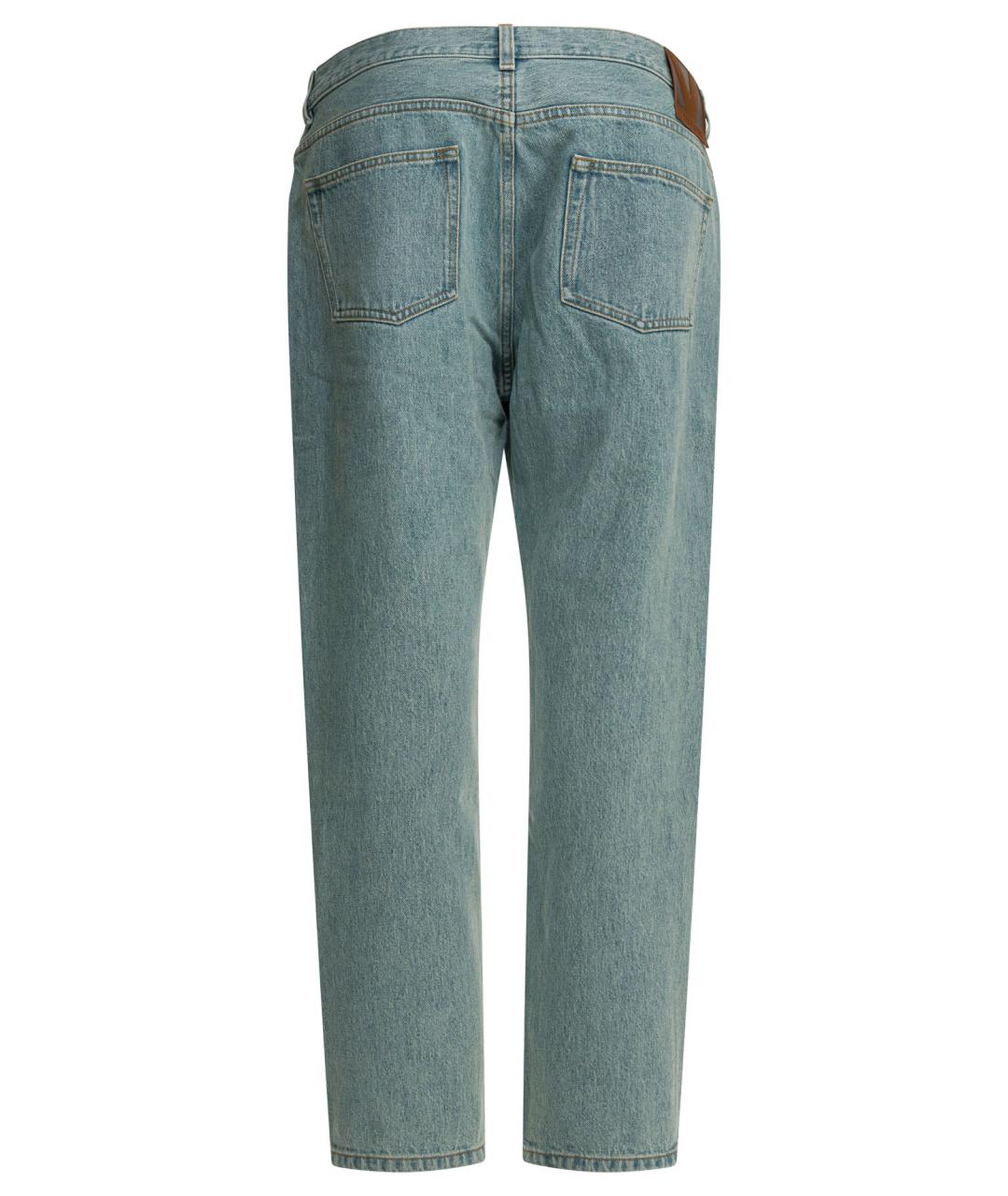 VALENTINO Голубые хлопковые прямые джинсы, фото 2