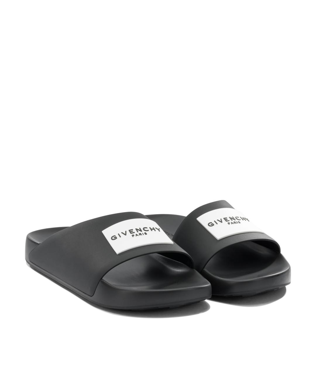 GIVENCHY Черные резиновые шлепанцы, фото 2