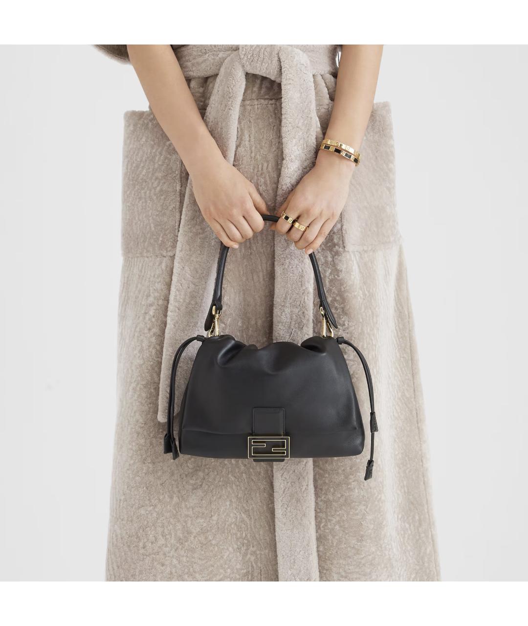 FENDI Черная кожаная сумка через плечо, фото 3