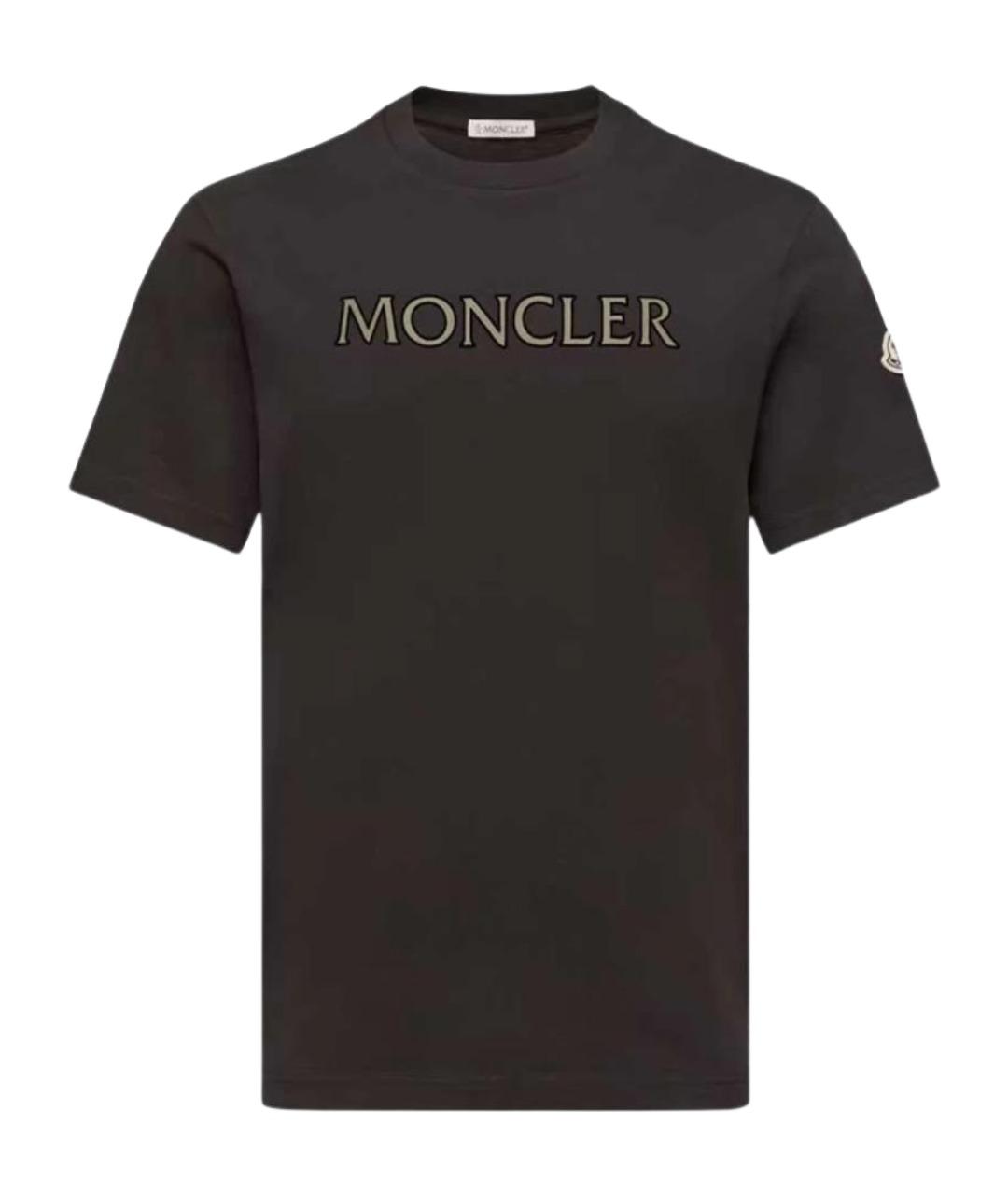 MONCLER Черная хлопковая футболка, фото 1