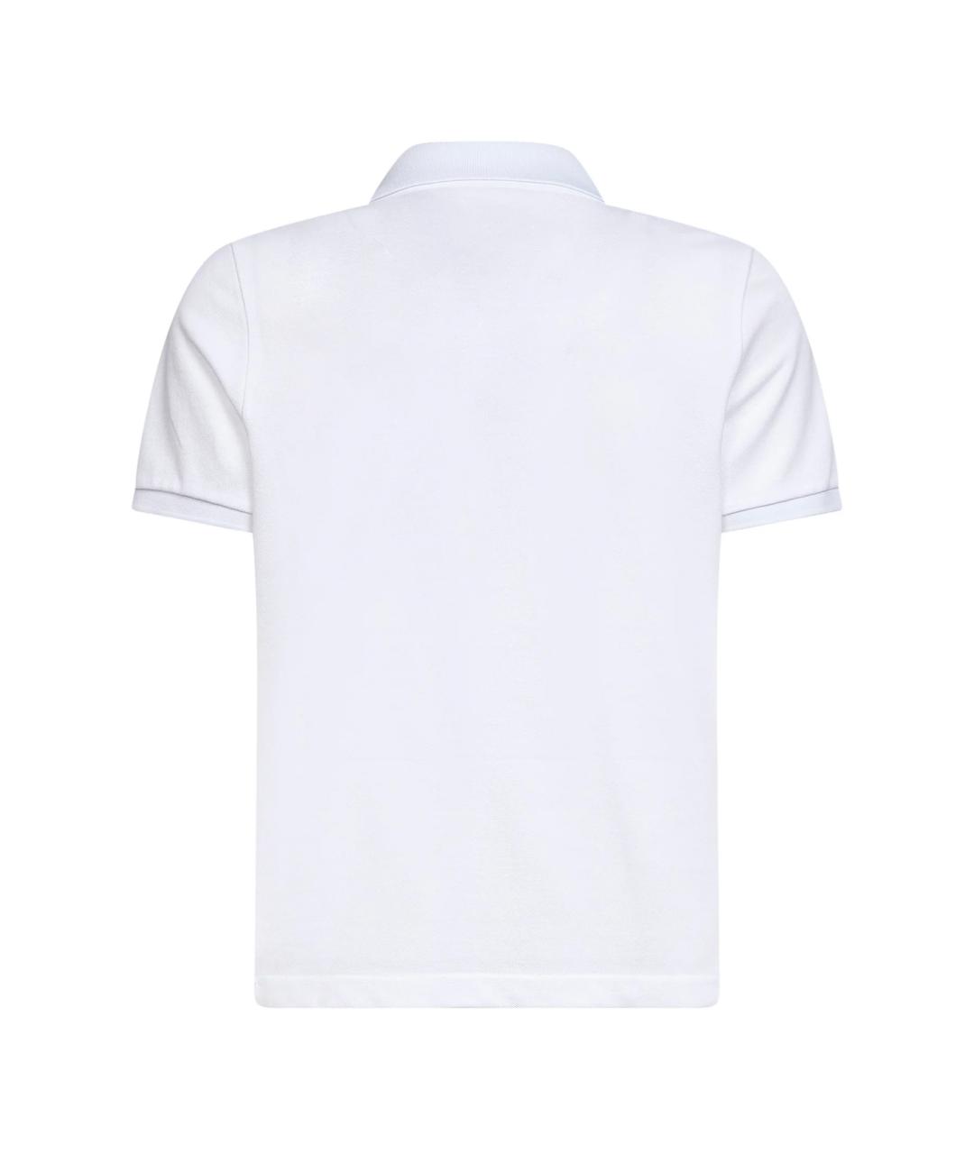 MONCLER Белое хлопковое поло с коротким рукавом, фото 2