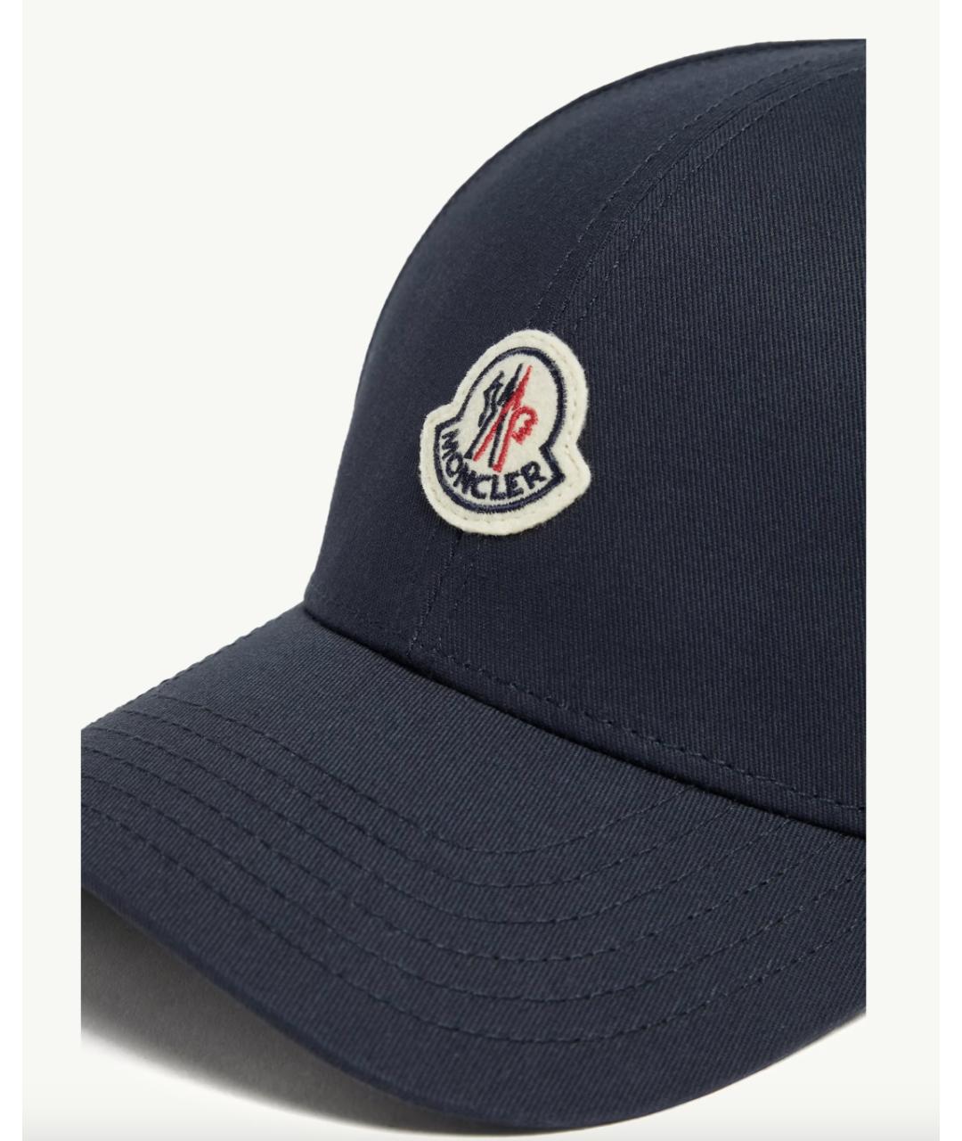 MONCLER Темно-синяя хлопковая кепка/бейсболка, фото 3