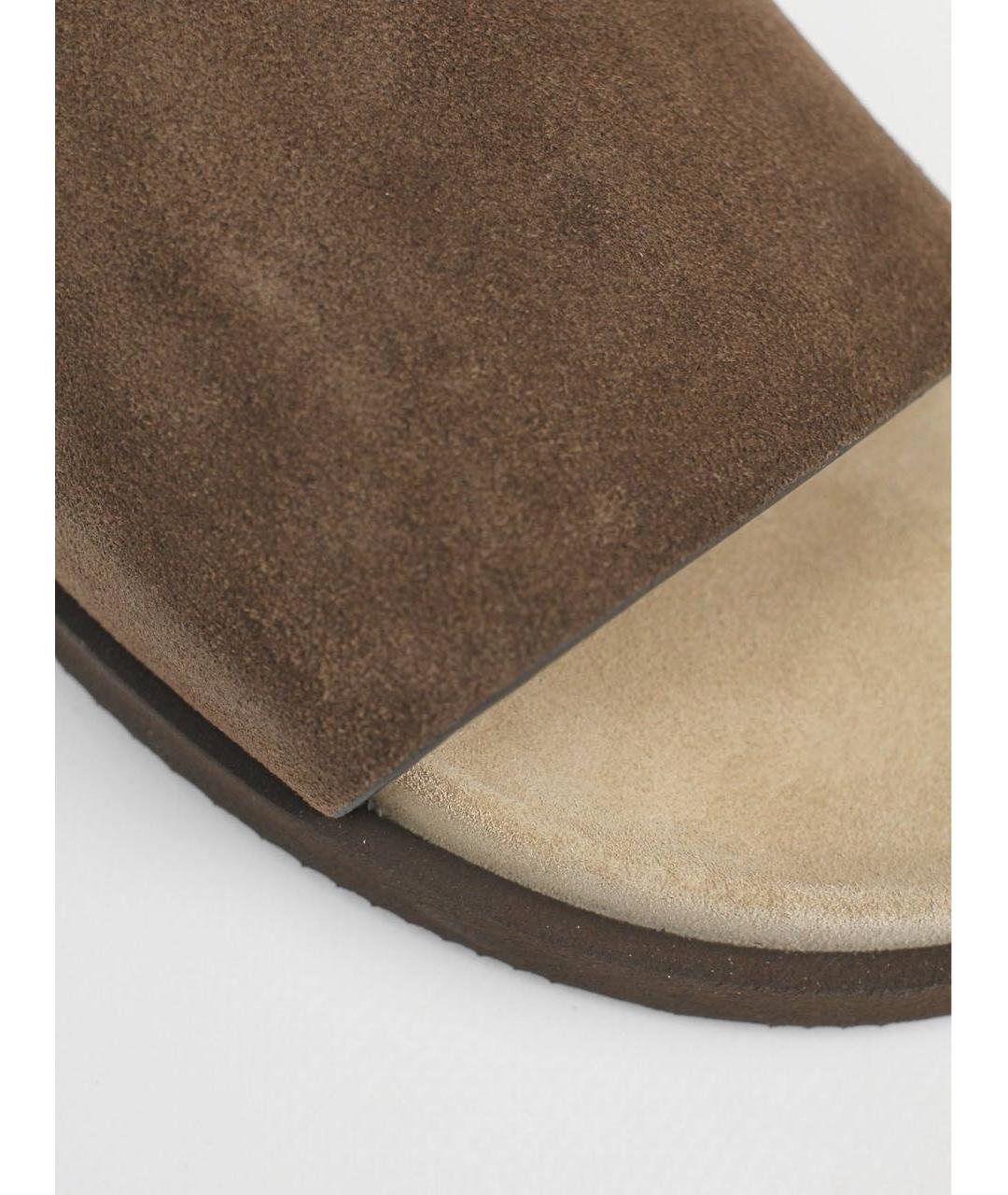 BRUNELLO CUCINELLI Коричневые замшевые шлепанцы, фото 5