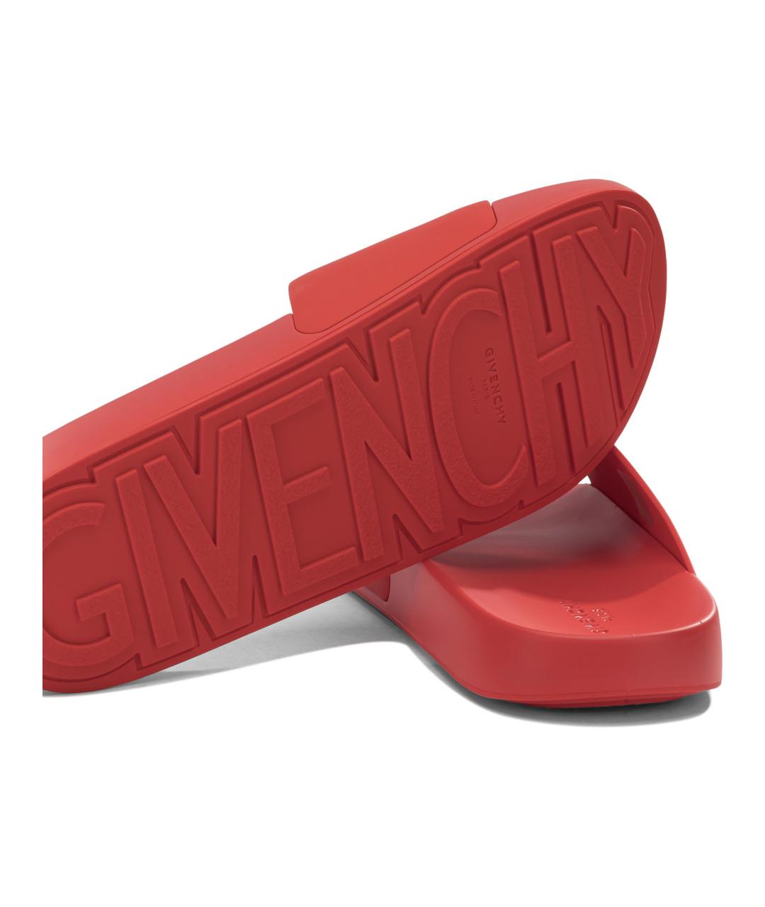 GIVENCHY Красные резиновые шлепанцы, фото 5