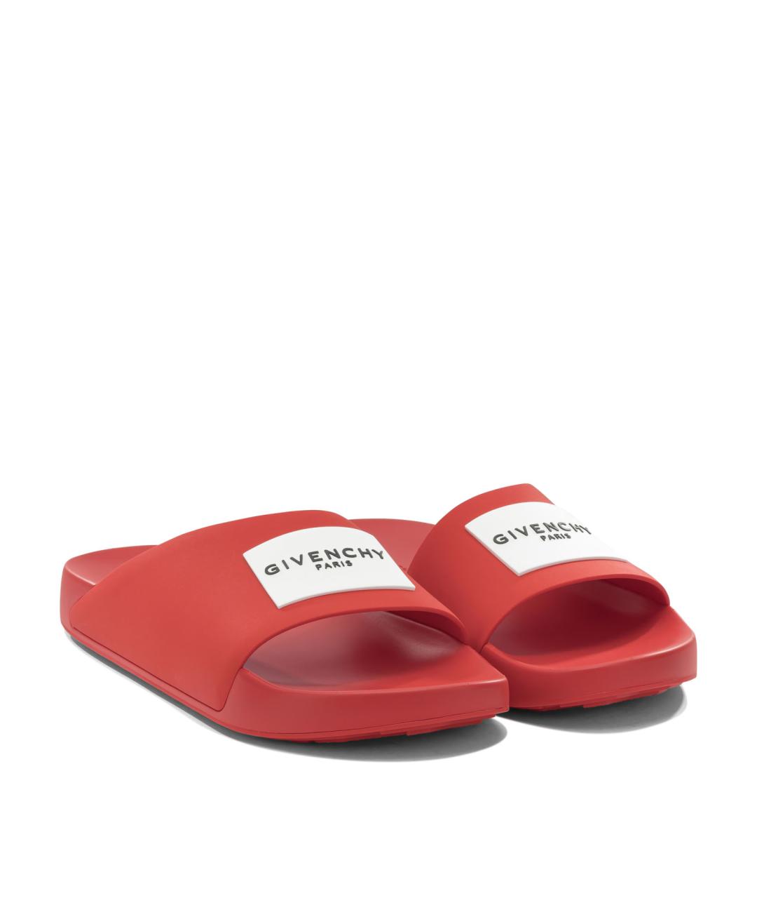 GIVENCHY Красные резиновые шлепанцы, фото 2