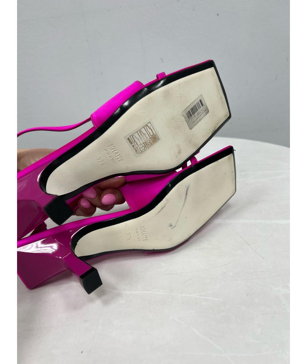 KHAITE Фуксия текстильные босоножки, фото 6