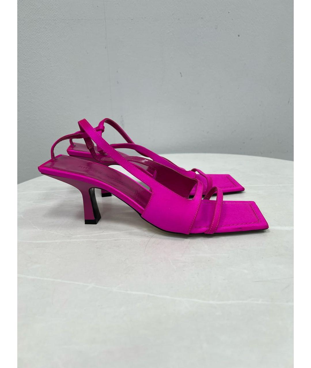 KHAITE Фуксия текстильные босоножки, фото 9