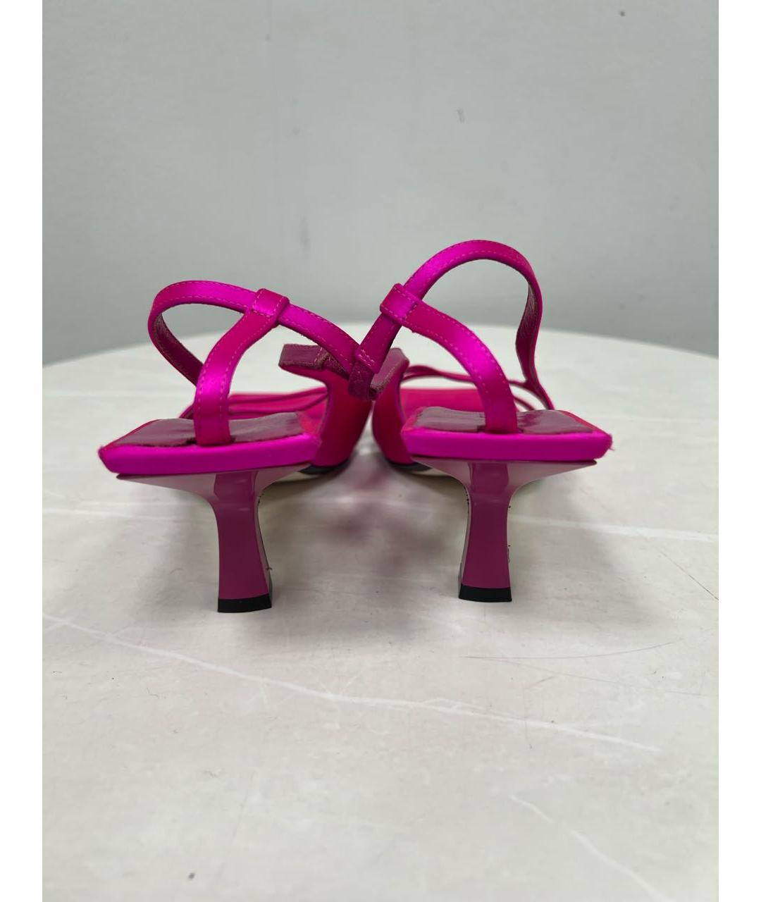 KHAITE Фуксия текстильные босоножки, фото 4
