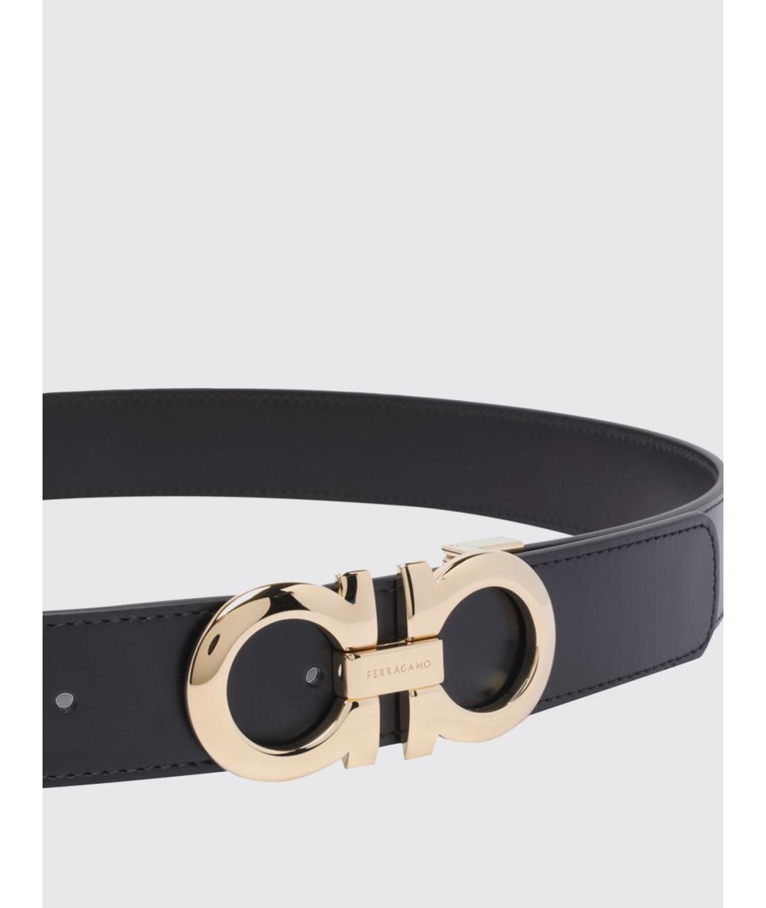 FERRAGAMO Черный кожаный ремень, фото 2
