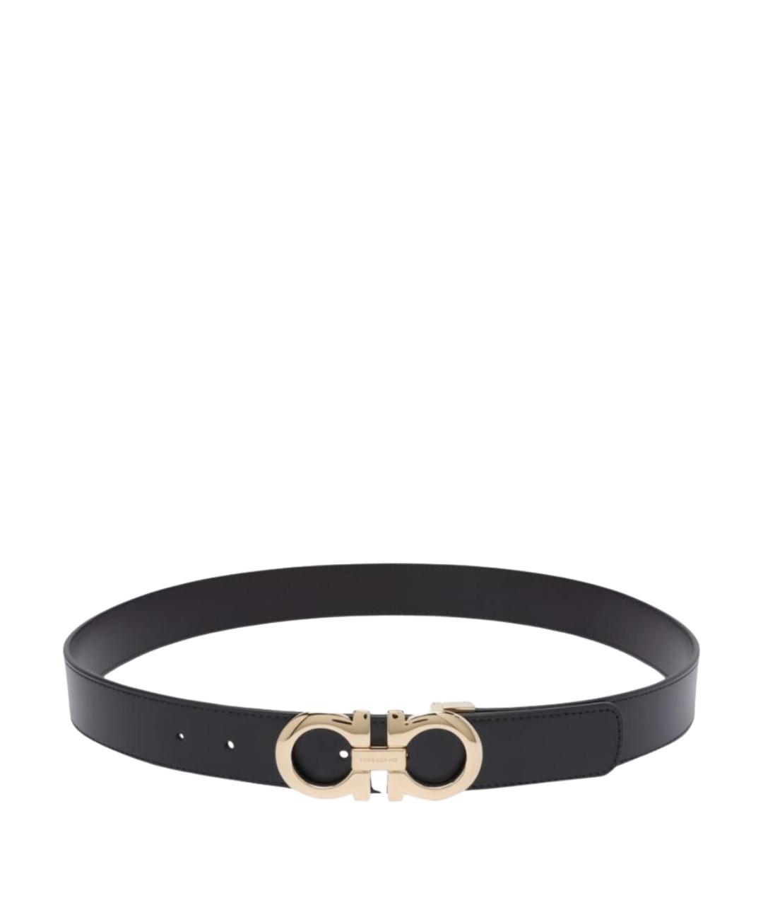 FERRAGAMO Черный кожаный ремень, фото 1