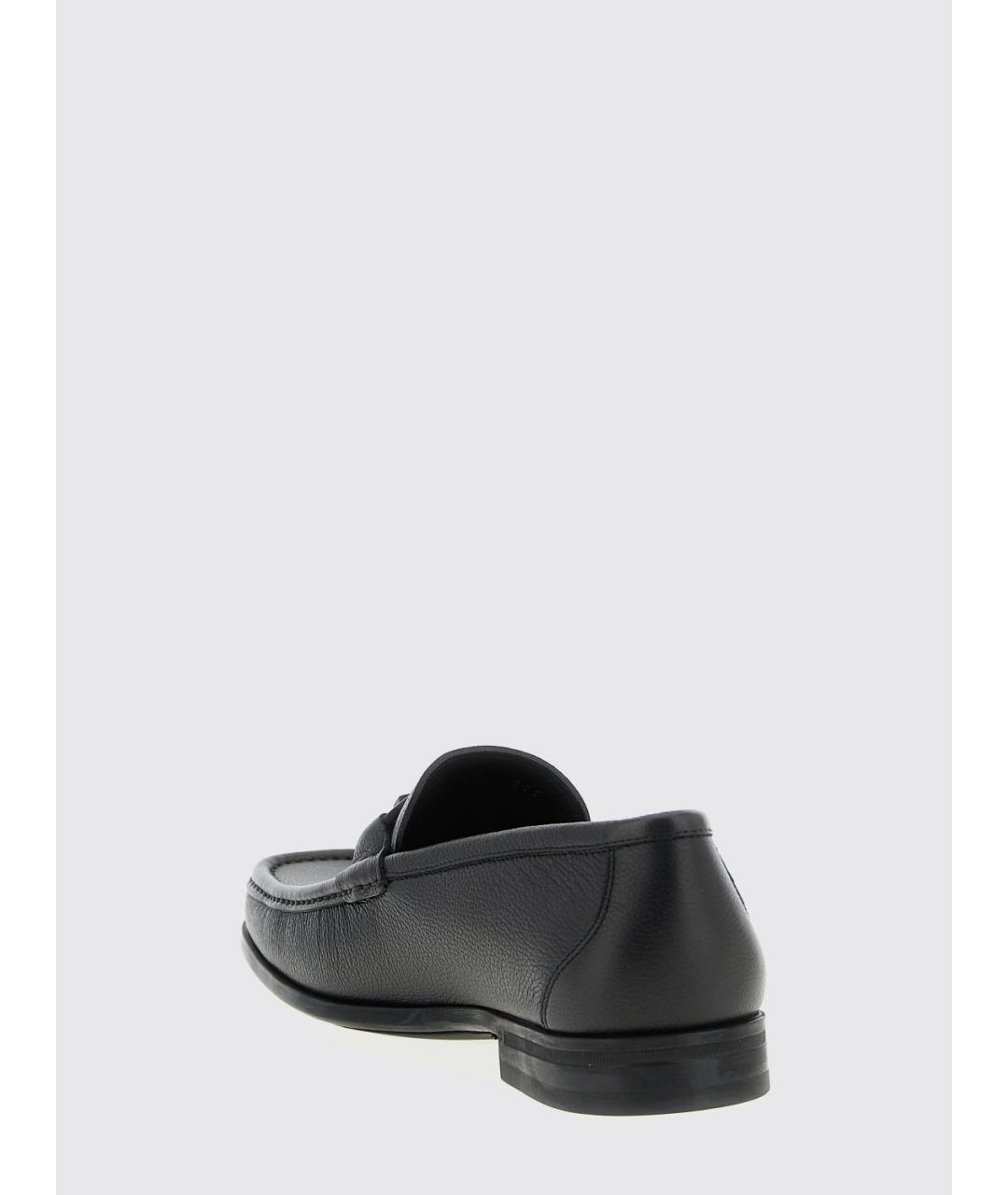 FERRAGAMO Черные кожаные лоферы, фото 3