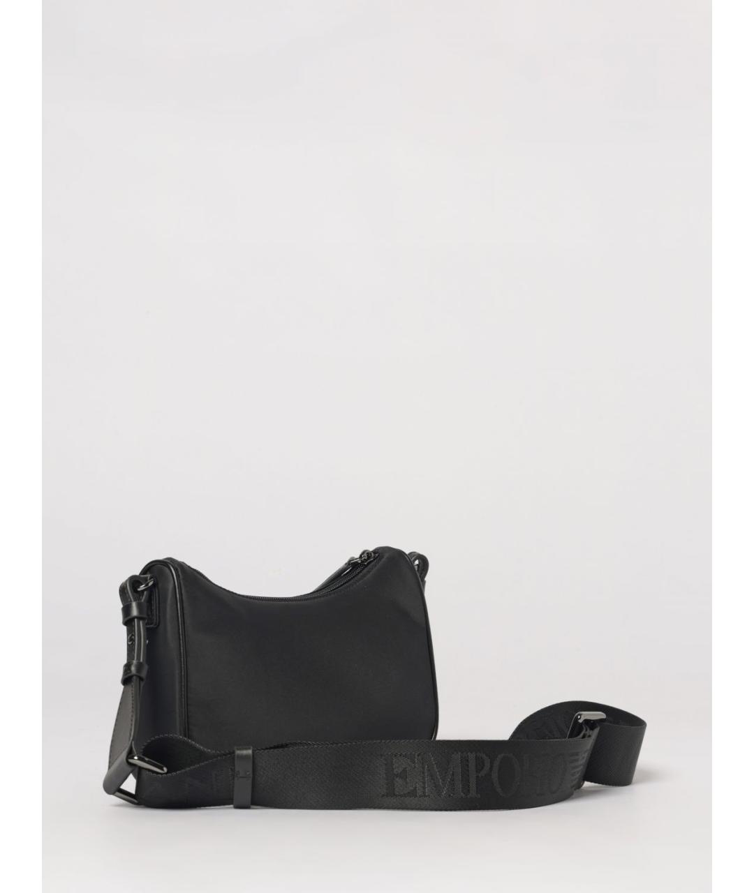 EMPORIO ARMANI Черная тканевая сумка на плечо, фото 2