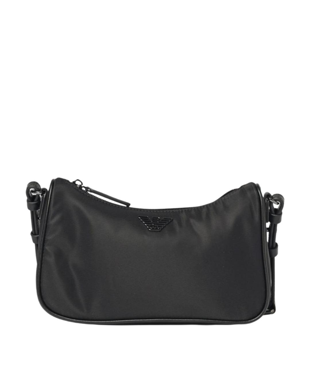 EMPORIO ARMANI Черная тканевая сумка на плечо, фото 1
