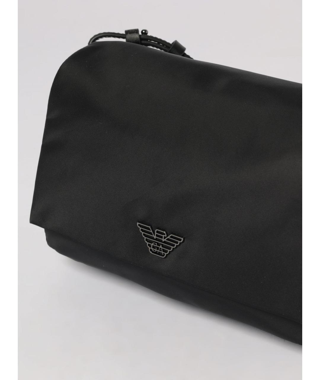 EMPORIO ARMANI Черная тканевая сумка на плечо, фото 3