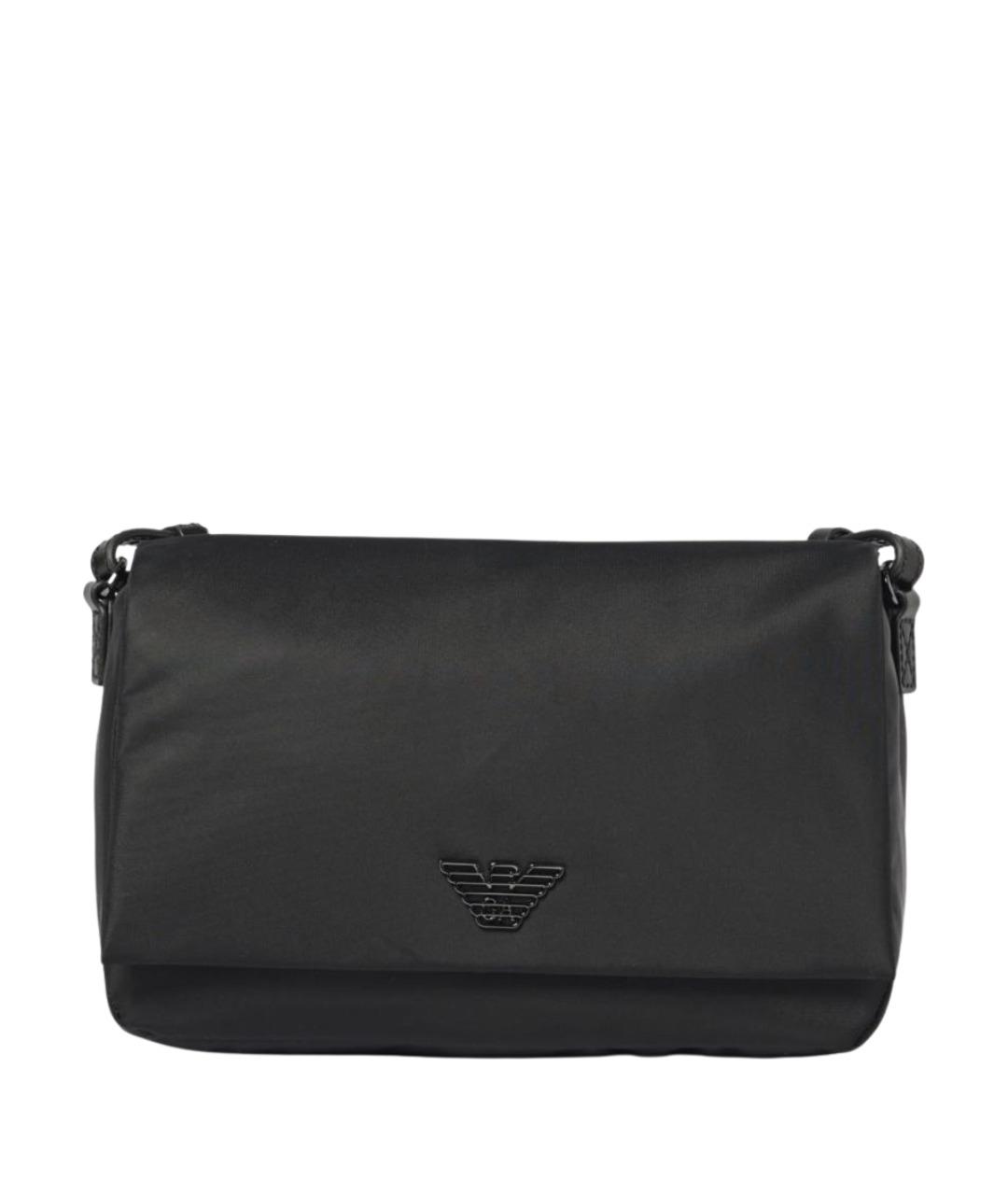 EMPORIO ARMANI Черная тканевая сумка на плечо, фото 1