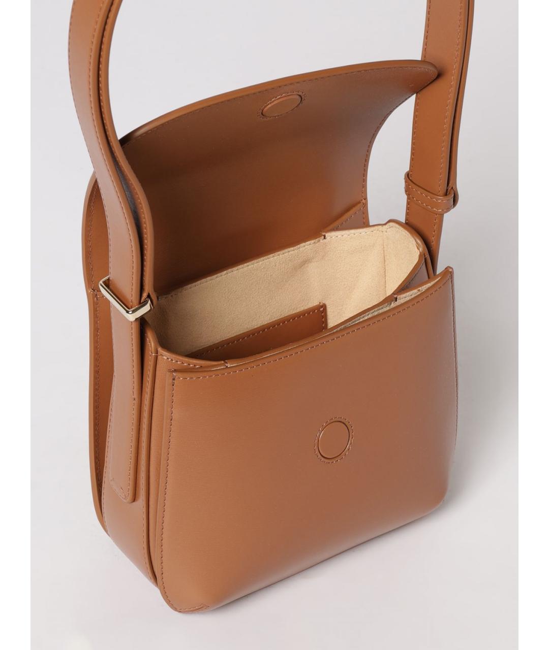 GIORGIO ARMANI Коричневая кожаная сумка через плечо, фото 6