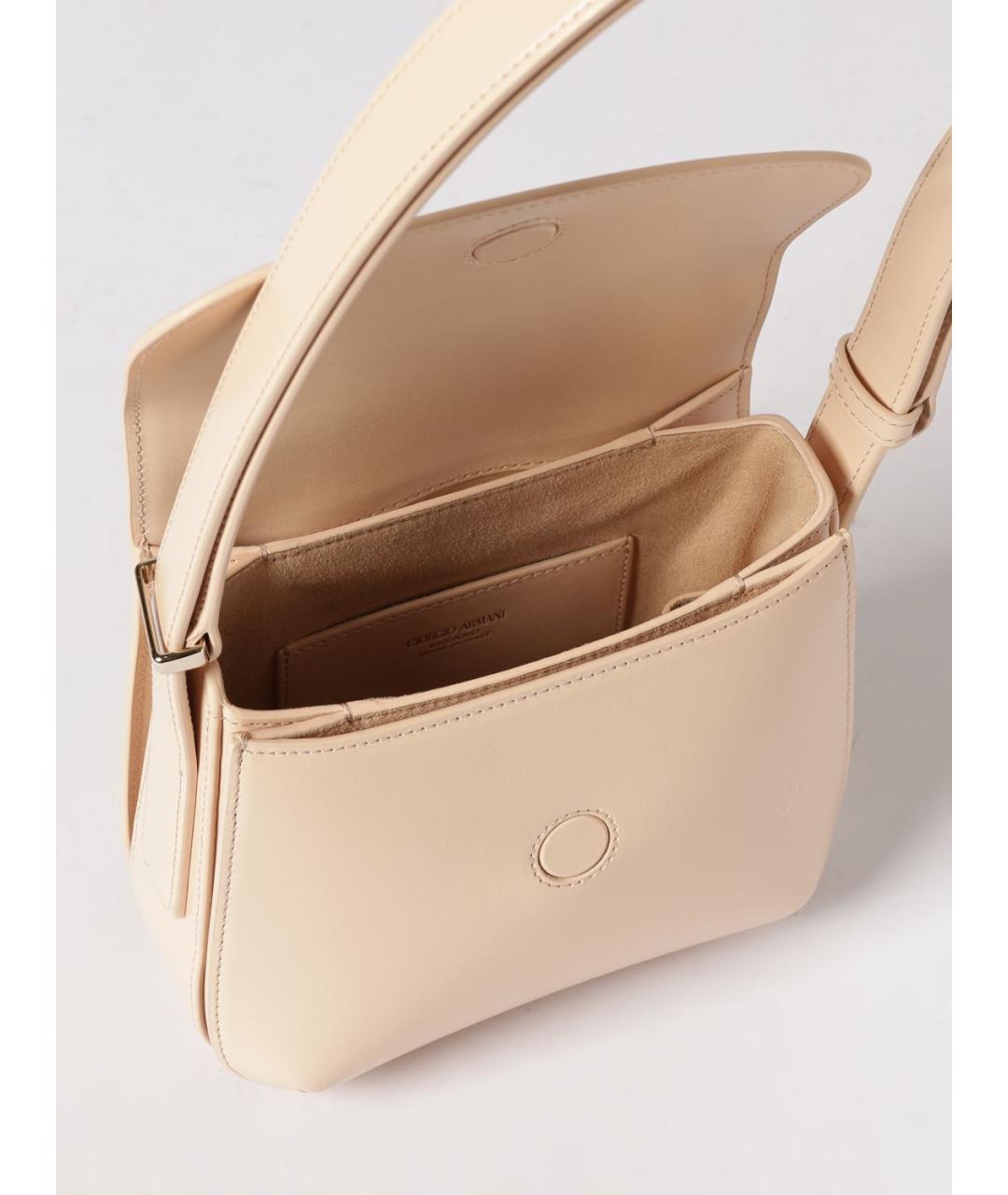 GIORGIO ARMANI Бежевая кожаная сумка через плечо, фото 6
