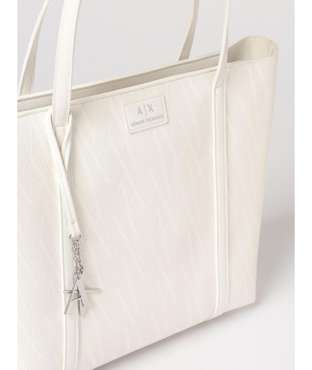 ARMANI EXCHANGE Белая сумка тоут из искусственной кожи, фото 3