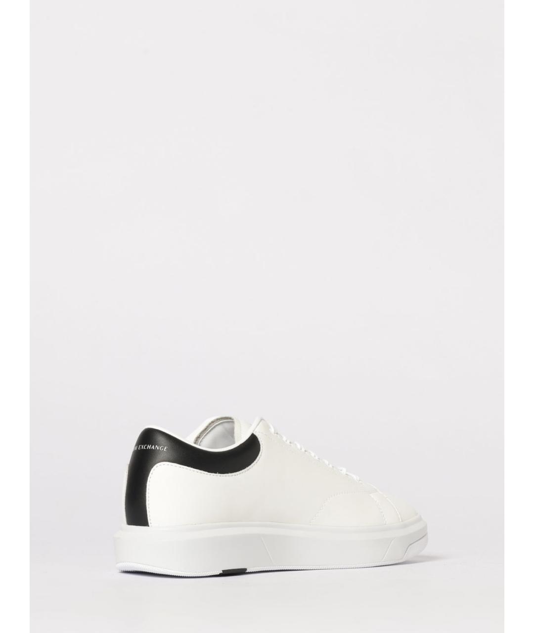 ARMANI EXCHANGE Белые кожаные низкие кроссовки / кеды, фото 3