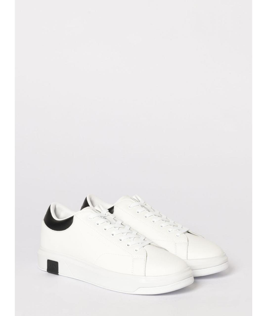 ARMANI EXCHANGE Белые кожаные низкие кроссовки / кеды, фото 2