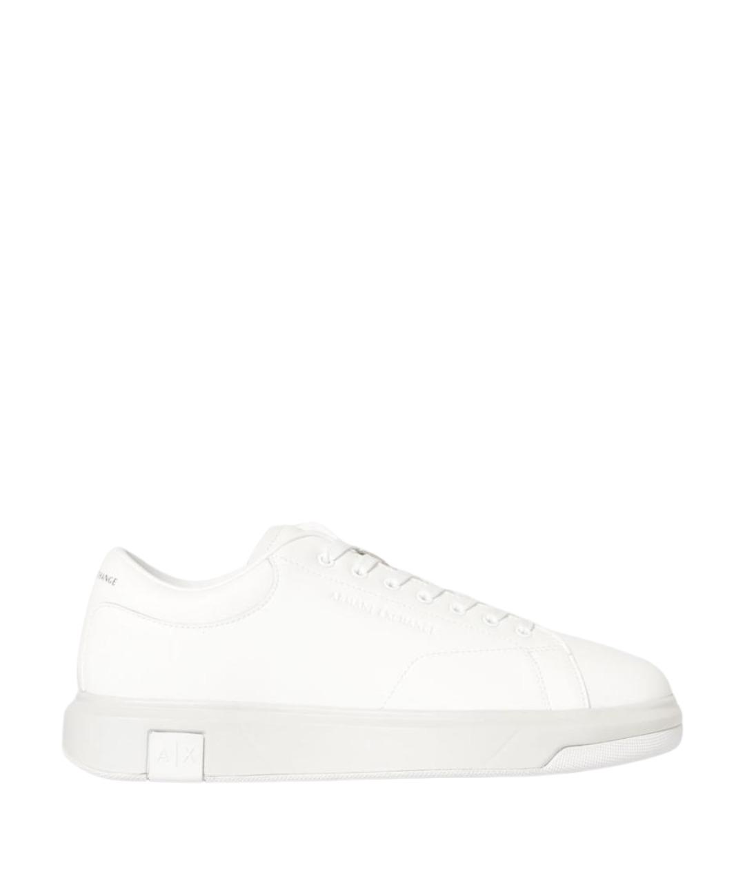 ARMANI EXCHANGE Белые кожаные низкие кроссовки / кеды, фото 1