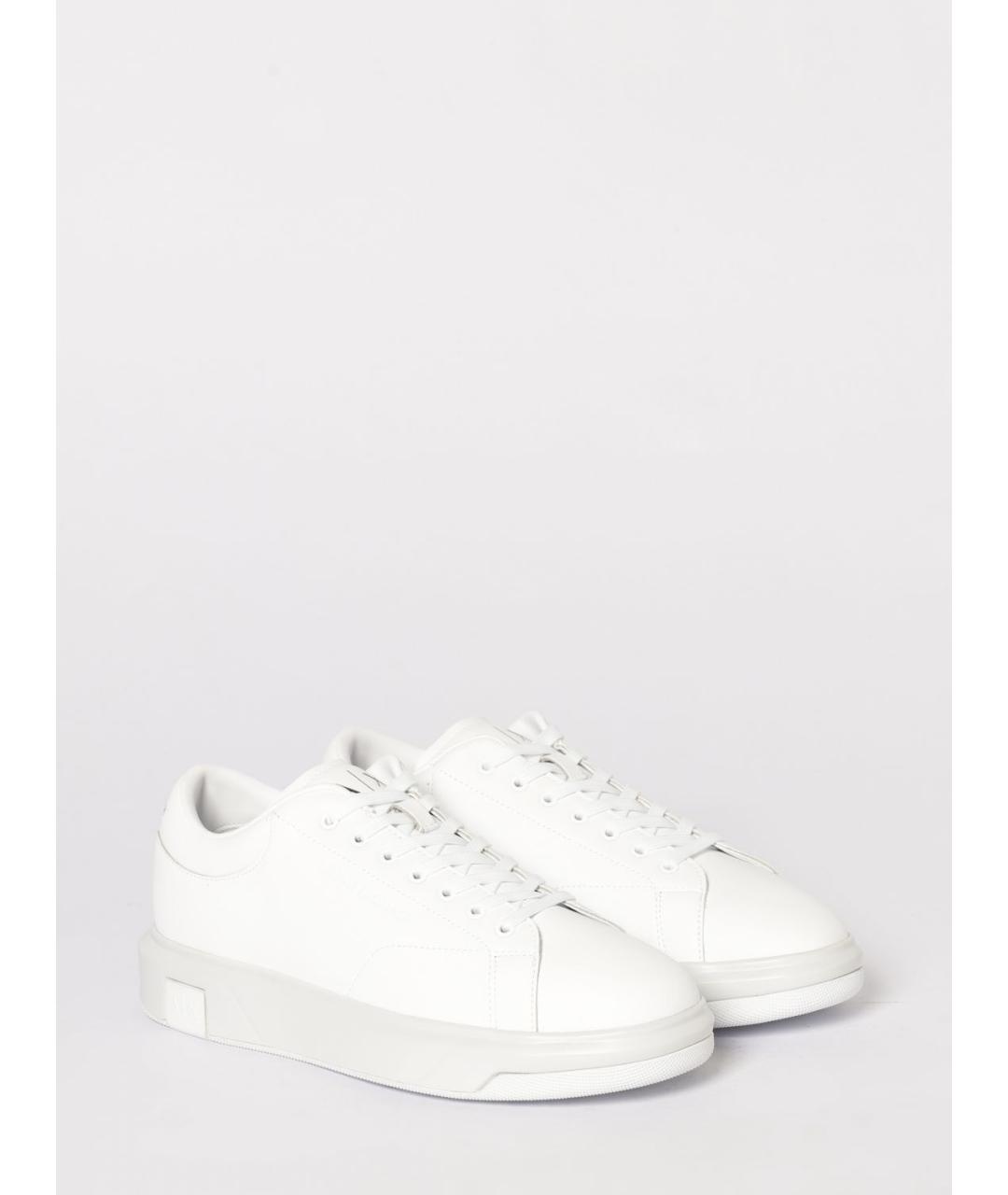 ARMANI EXCHANGE Белые кожаные низкие кроссовки / кеды, фото 3