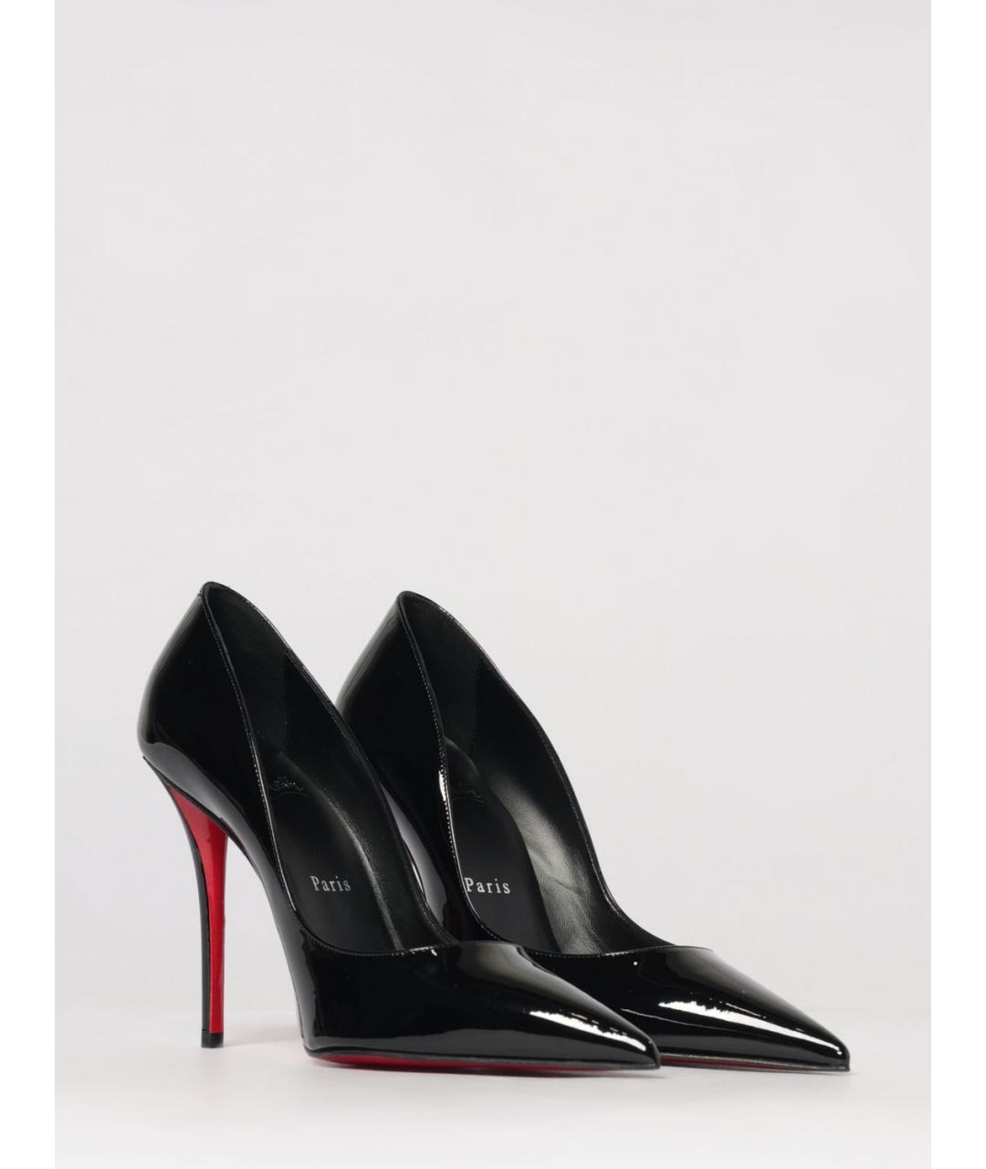 CHRISTIAN LOUBOUTIN Черные кожаные туфли, фото 2