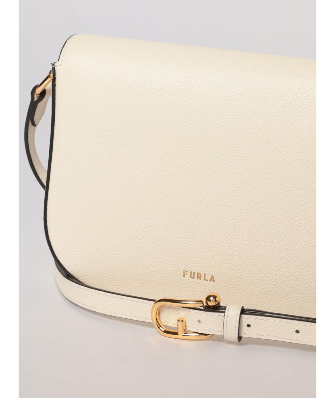 FURLA Бежевая кожаная сумка через плечо, фото 3