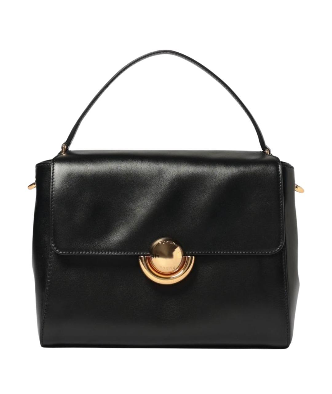 FURLA Черная кожаная сумка с короткими ручками, фото 1