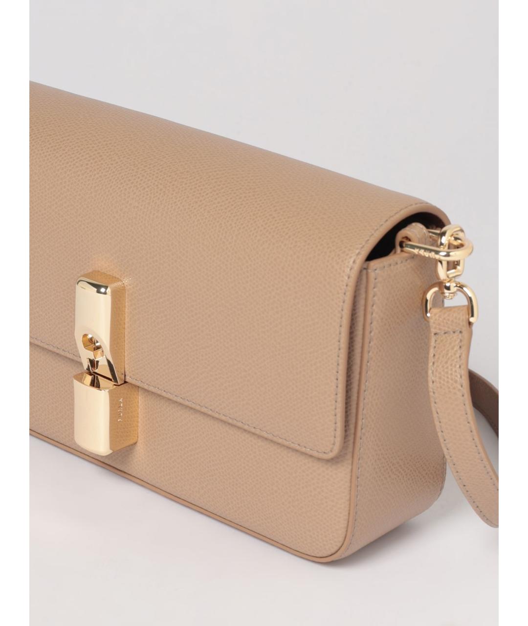 FURLA Бежевая кожаная сумка через плечо, фото 3