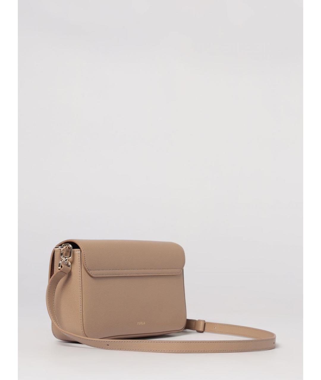 FURLA Бежевая кожаная сумка через плечо, фото 2