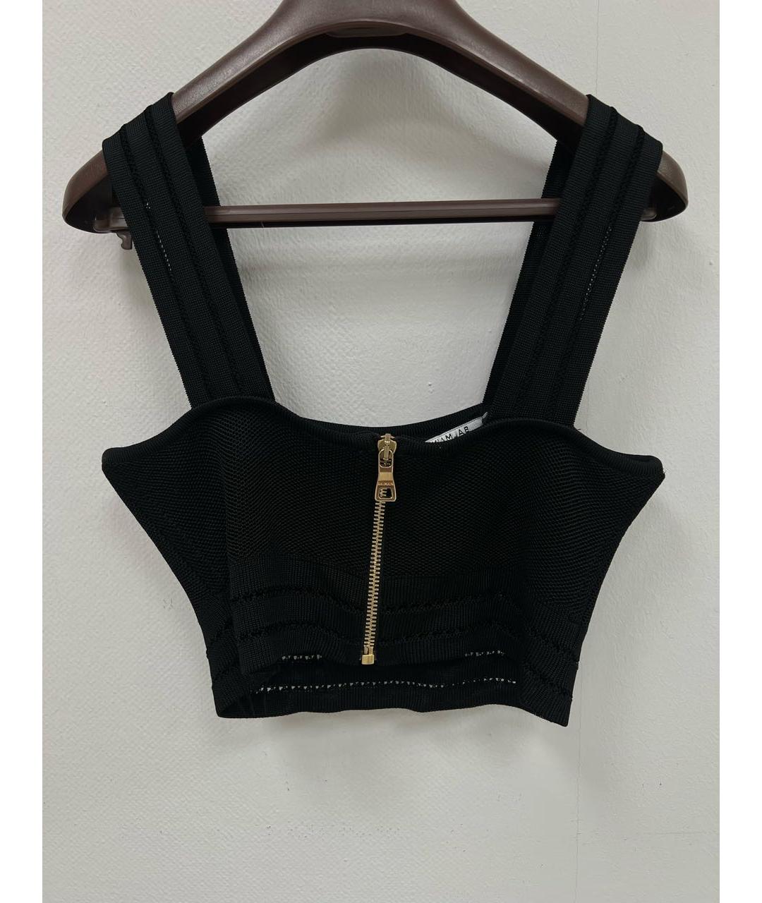 BALMAIN Черная вискозная майка, фото 2