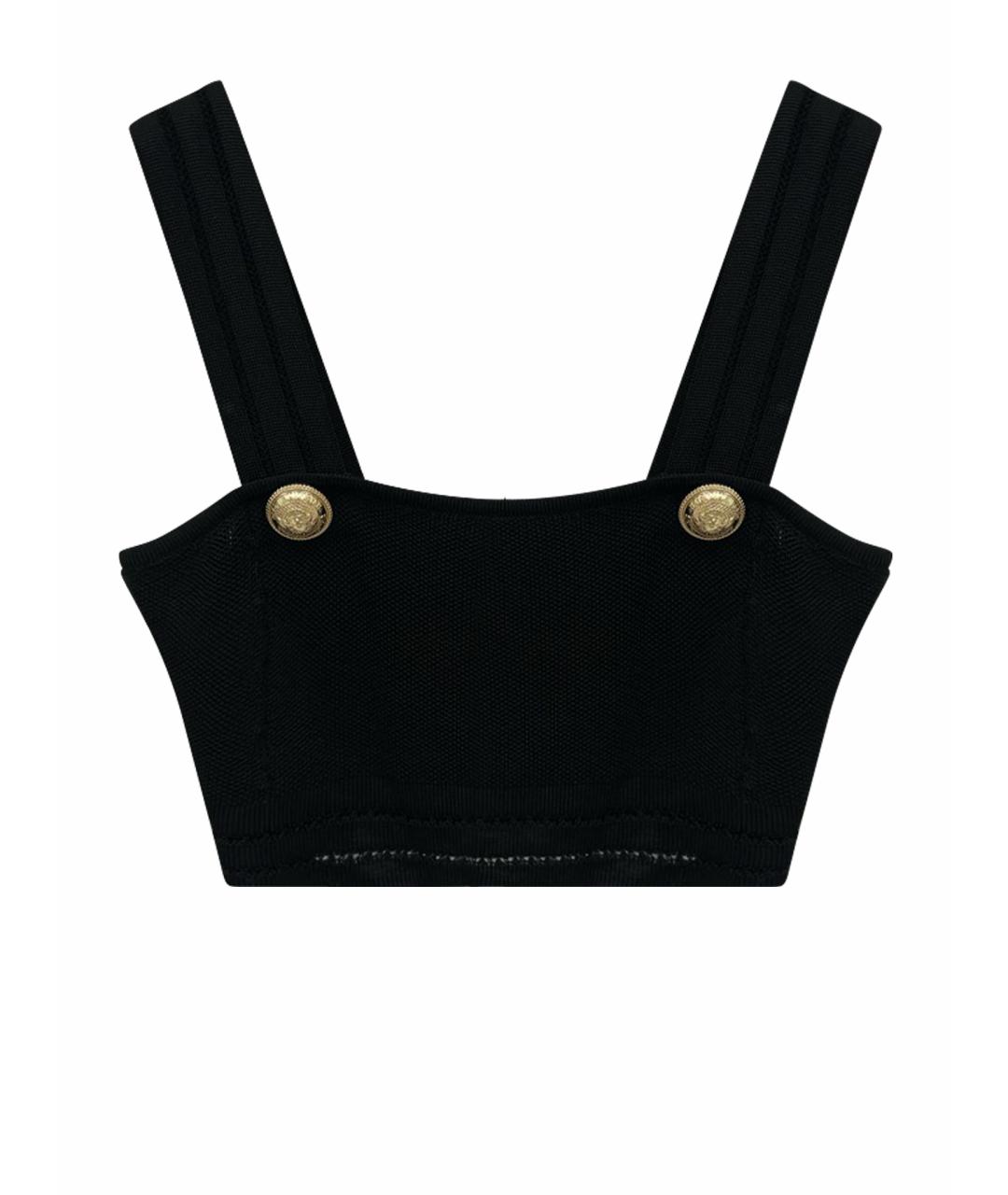 BALMAIN Черная вискозная майка, фото 1