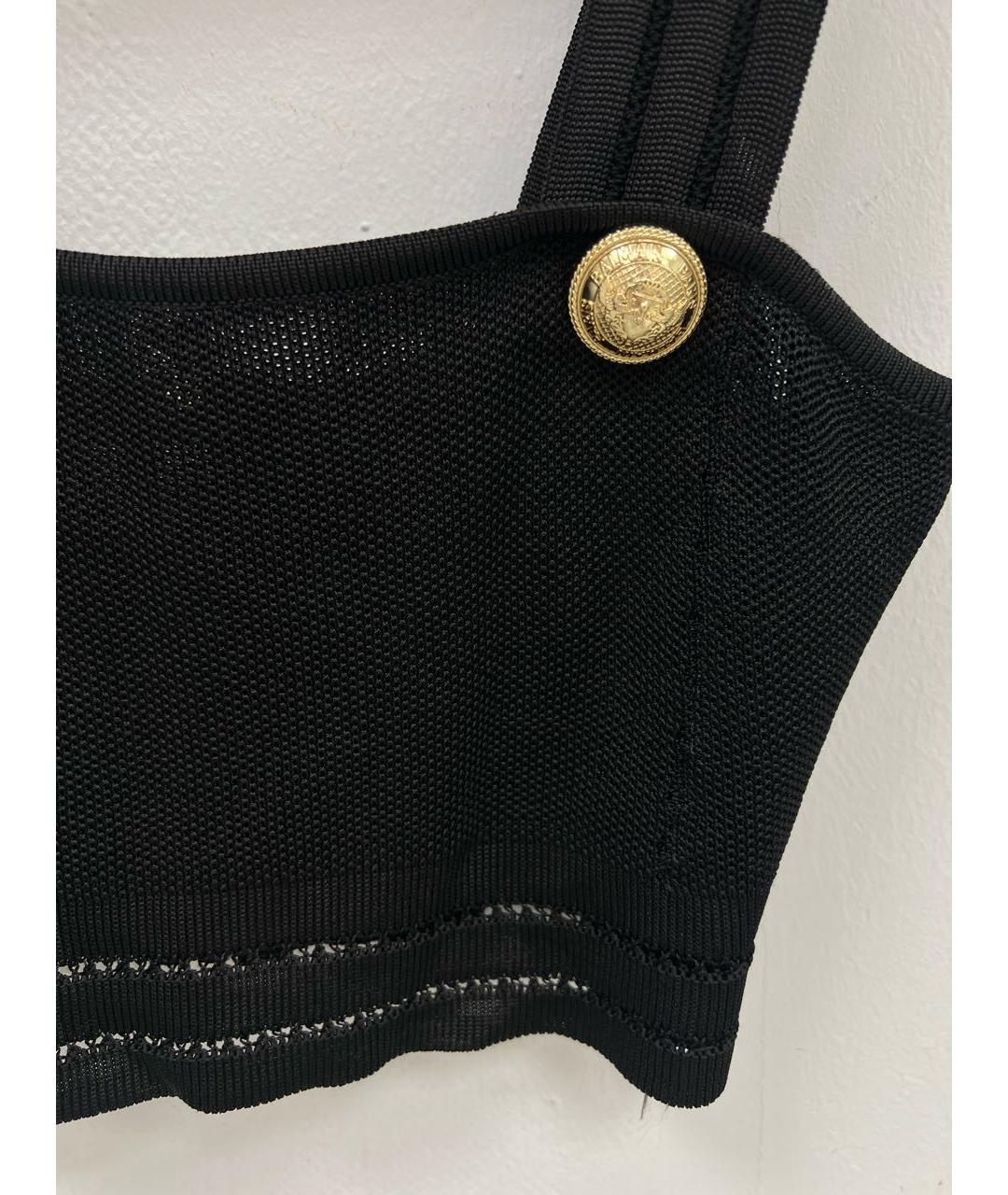 BALMAIN Черная вискозная майка, фото 4