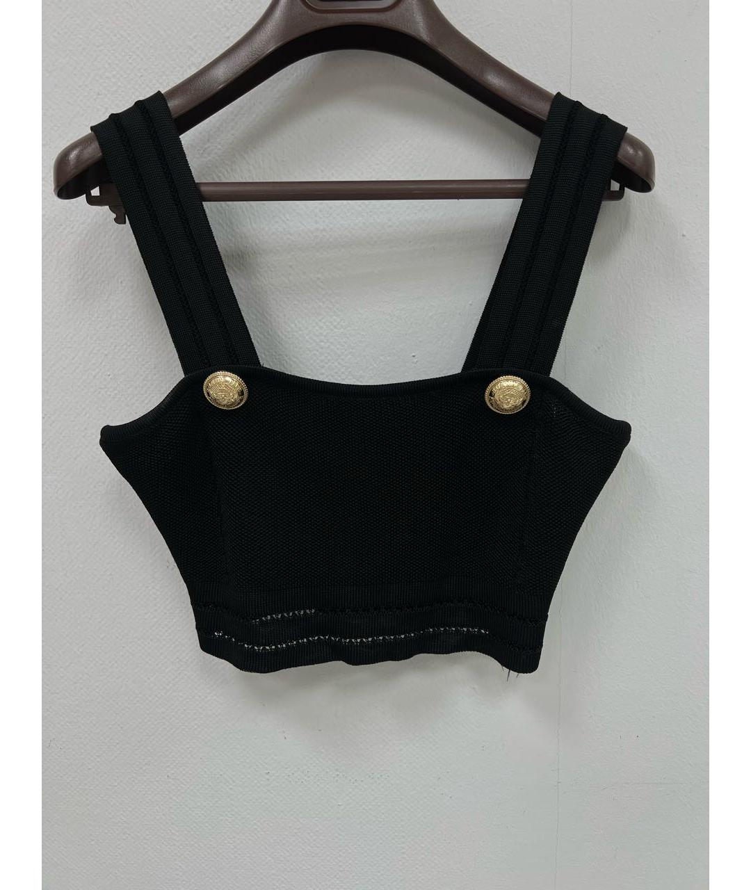 BALMAIN Черная вискозная майка, фото 7