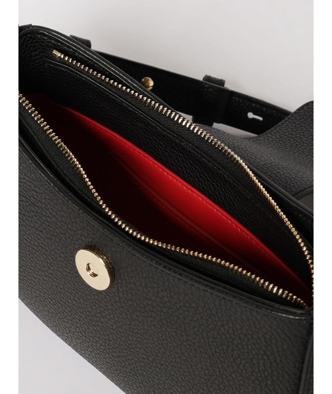 FERRAGAMO Черная кожаная сумка через плечо, фото 5