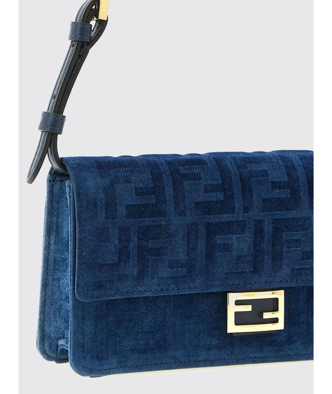 FENDI Синяя деним сумка через плечо, фото 3