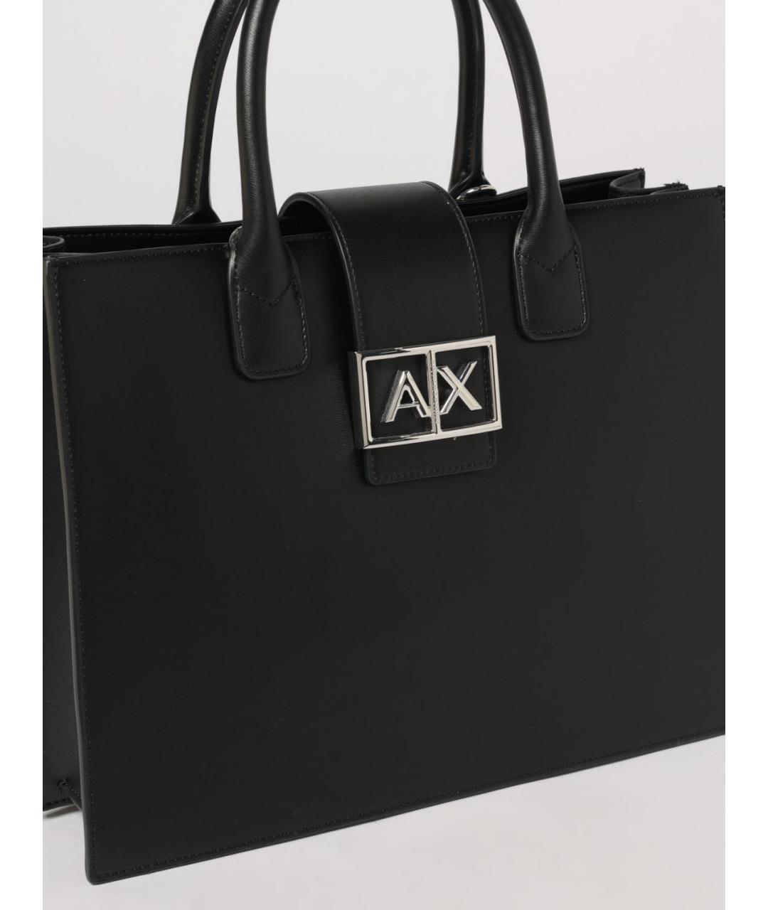 ARMANI EXCHANGE Черная сумка тоут из искусственной кожи, фото 3