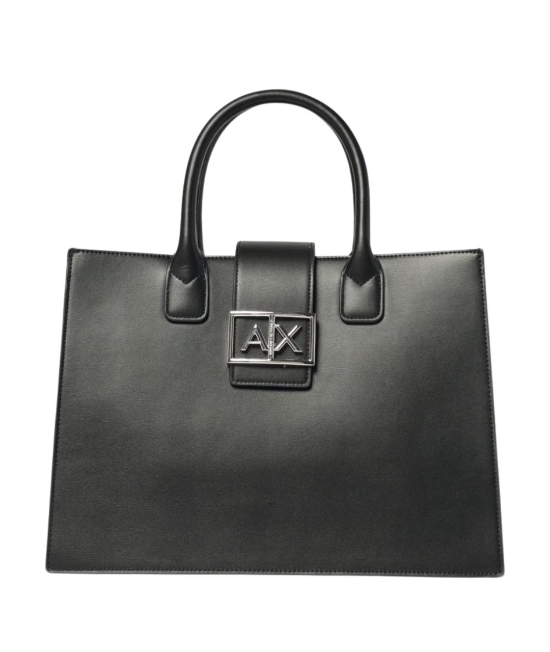 ARMANI EXCHANGE Черная сумка тоут из искусственной кожи, фото 1