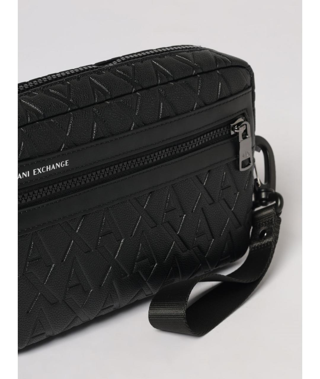 ARMANI EXCHANGE Черная барсетка из искусственной кожи, фото 3