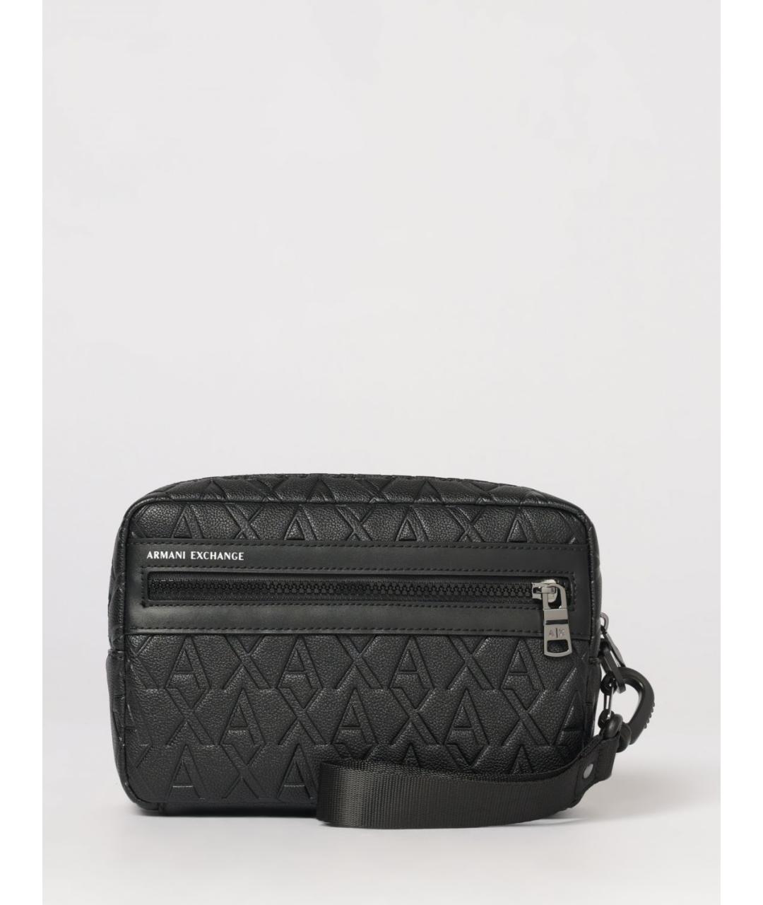 ARMANI EXCHANGE Черная барсетка из искусственной кожи, фото 4