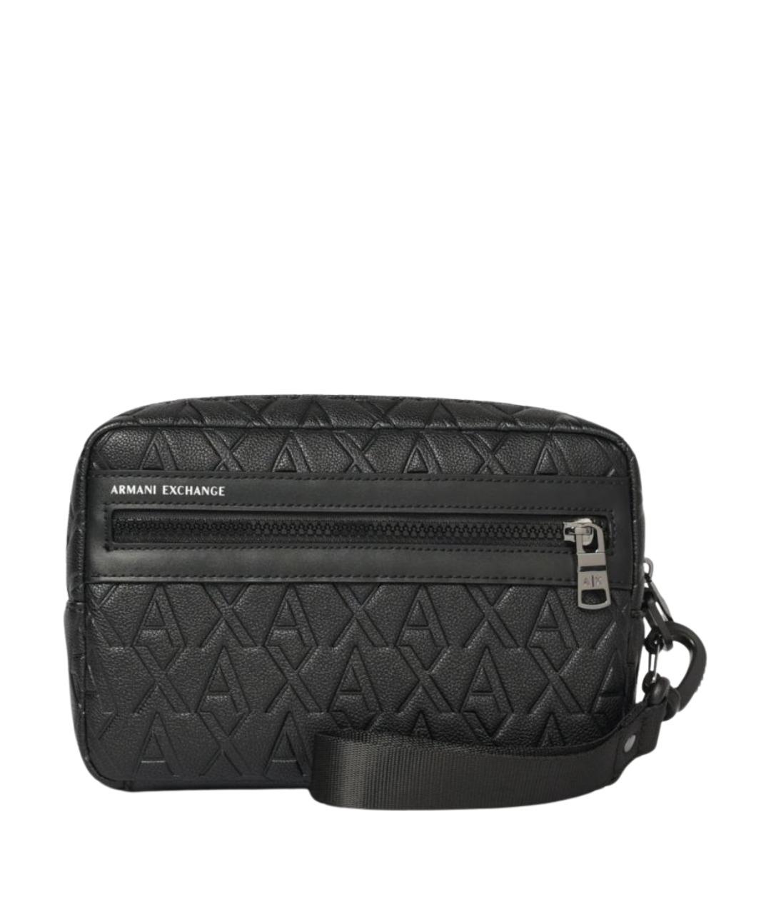 ARMANI EXCHANGE Черная барсетка из искусственной кожи, фото 1