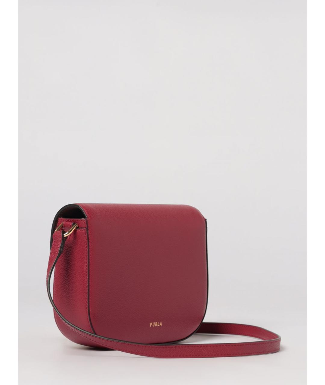 FURLA Бордовая кожаная сумка через плечо, фото 2