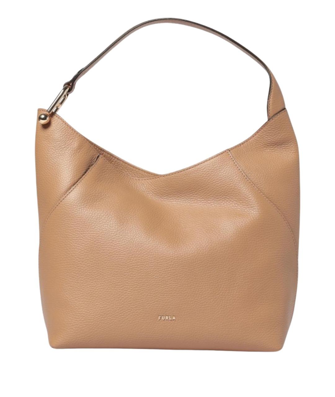 FURLA Бежевая кожаная сумка тоут, фото 1