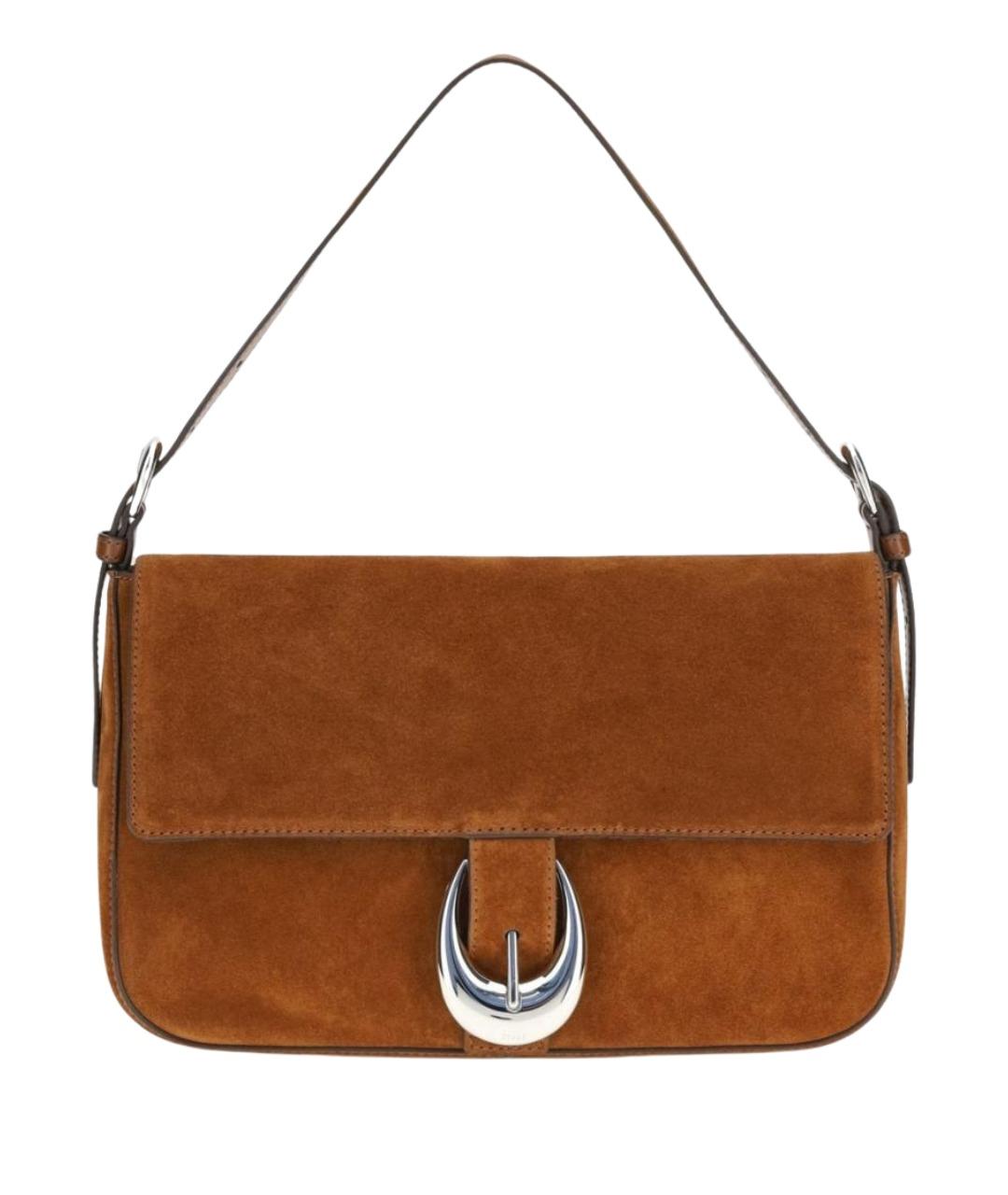 STAUD Коричневая замшевая сумка через плечо, фото 1